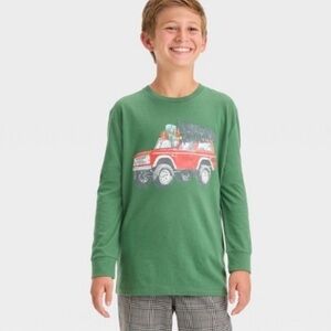 Ford Bronco Christmas Graphic Tee - Youth Boys Large